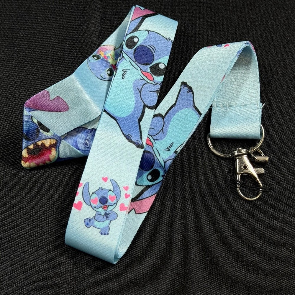 Disney Lilo and Stitch Blue Lanyard ID Badge Key Holder Neck Strap